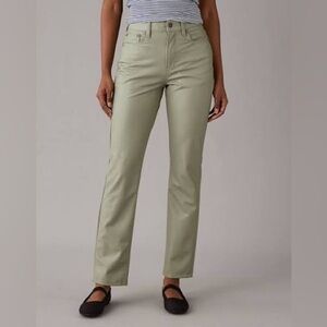 NWT AE Stretch Vegan Leather Super High-Waisted Straight Pant
